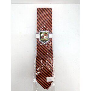 Varsity Colours Silk Orange w/Purple Stripe Men Necktie Standard 60 Inch